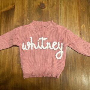 Pink Sweater with “Whitney” crochet